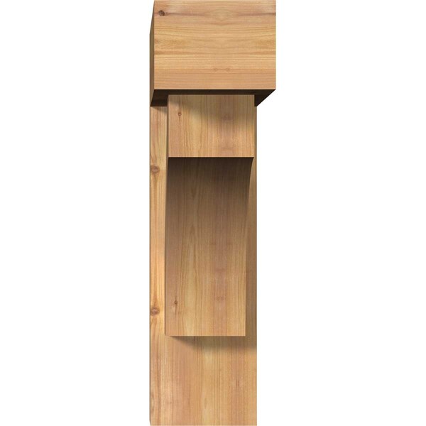 Westlake Block Smooth Bracket W/ Offset Brace, Western Red Cedar, 7 1/2W X 28D X 28H